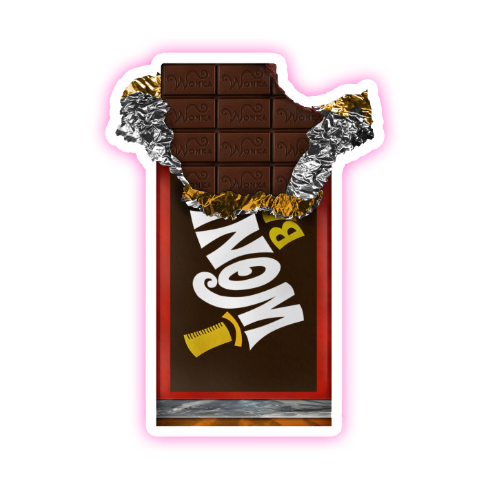 Willy Wonka and The Chocolate Factory Wonka Bar Die Cut Sticker (993)