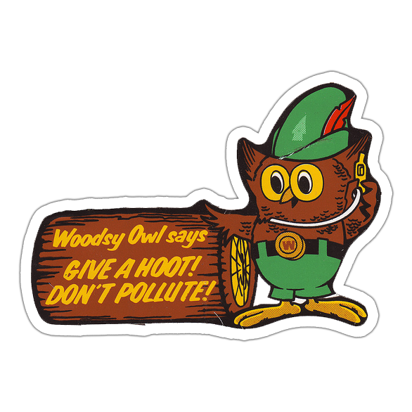 Give A Hoot Don't Pollute Die Cut Sticker (995)