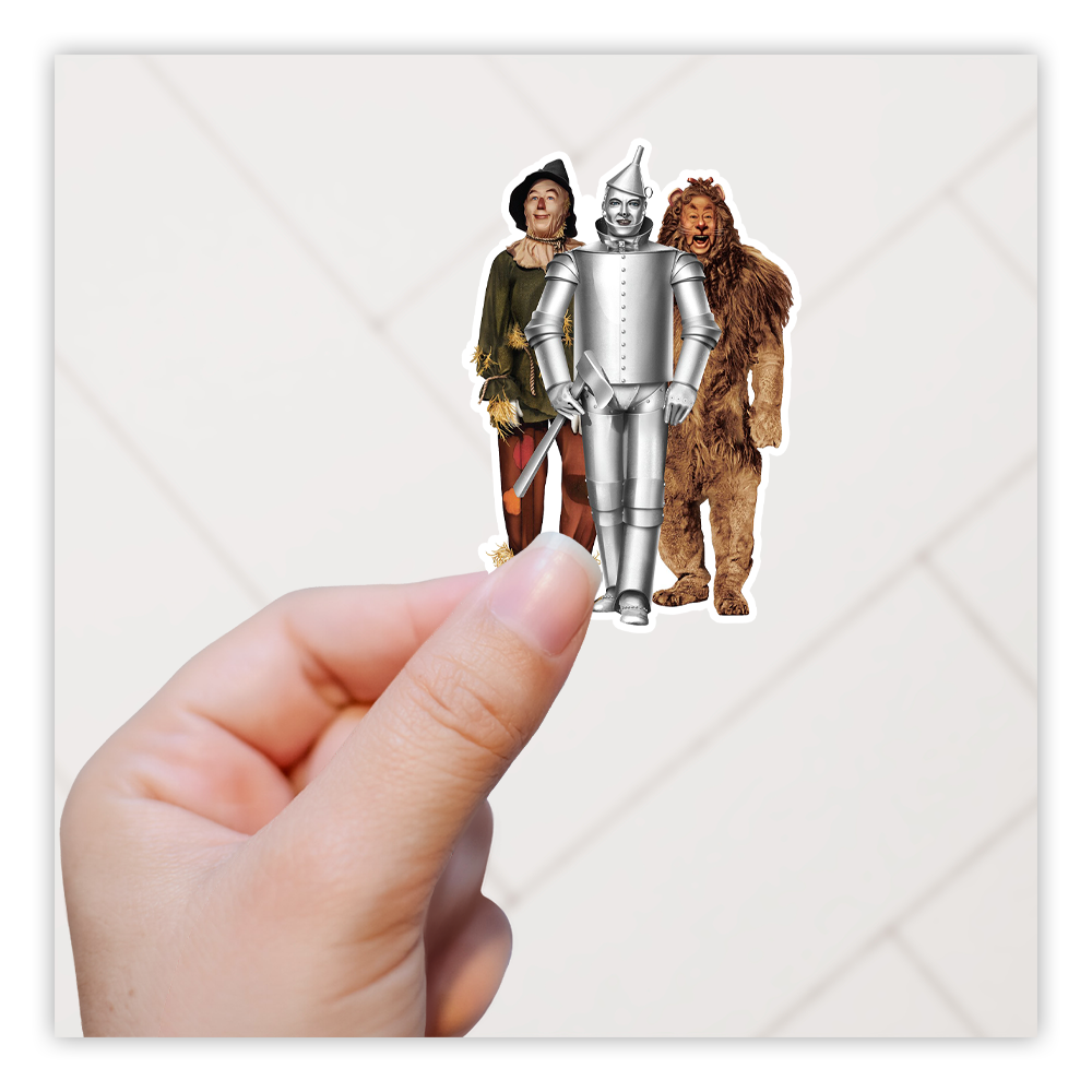 Wizard Of Oz Tin Man lafhartige Leeu Vogelverskrikker Die Cut Sticker (997)