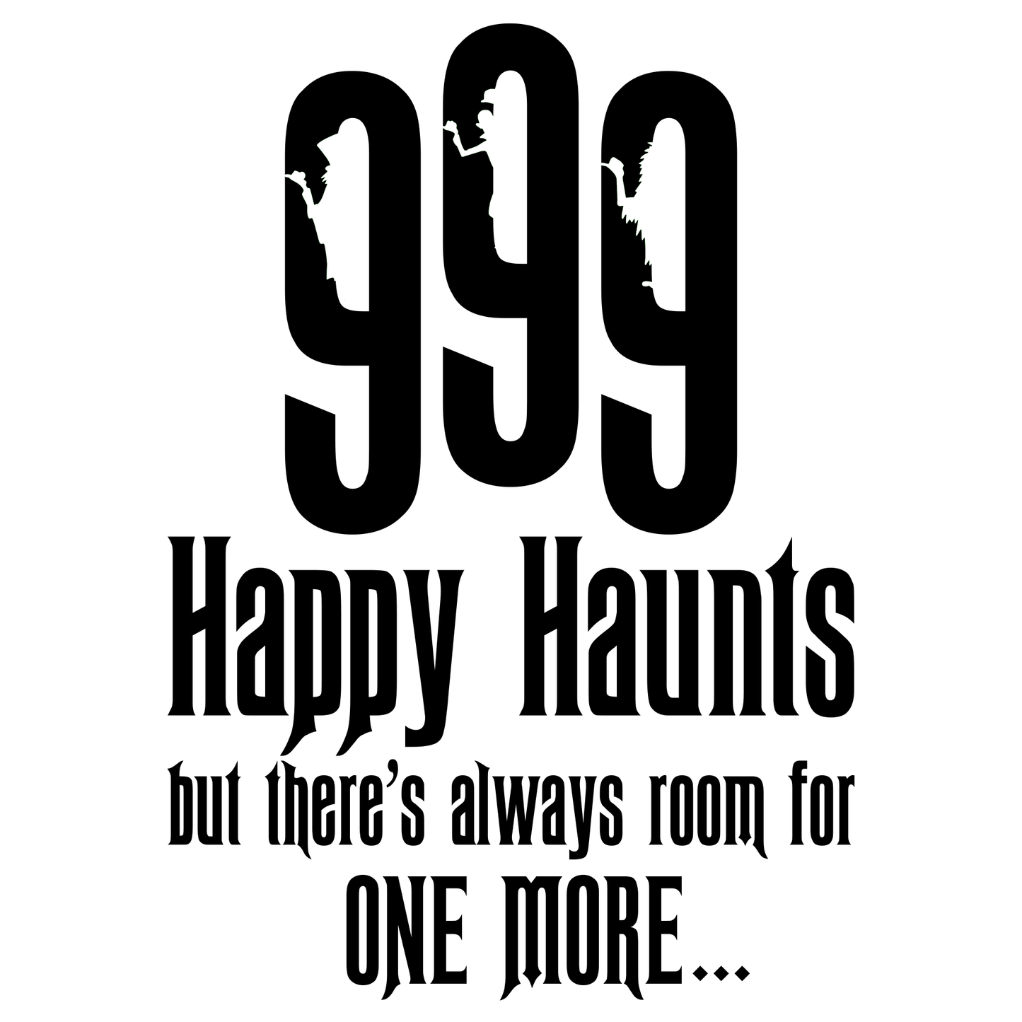 999 Happy Haunts Disney Haunted Mansion Vinyl Decal Sticker