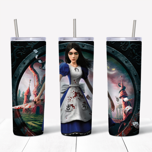 American McGee's Alice Madness Returns 20oz Sublimated Metal Tumbler