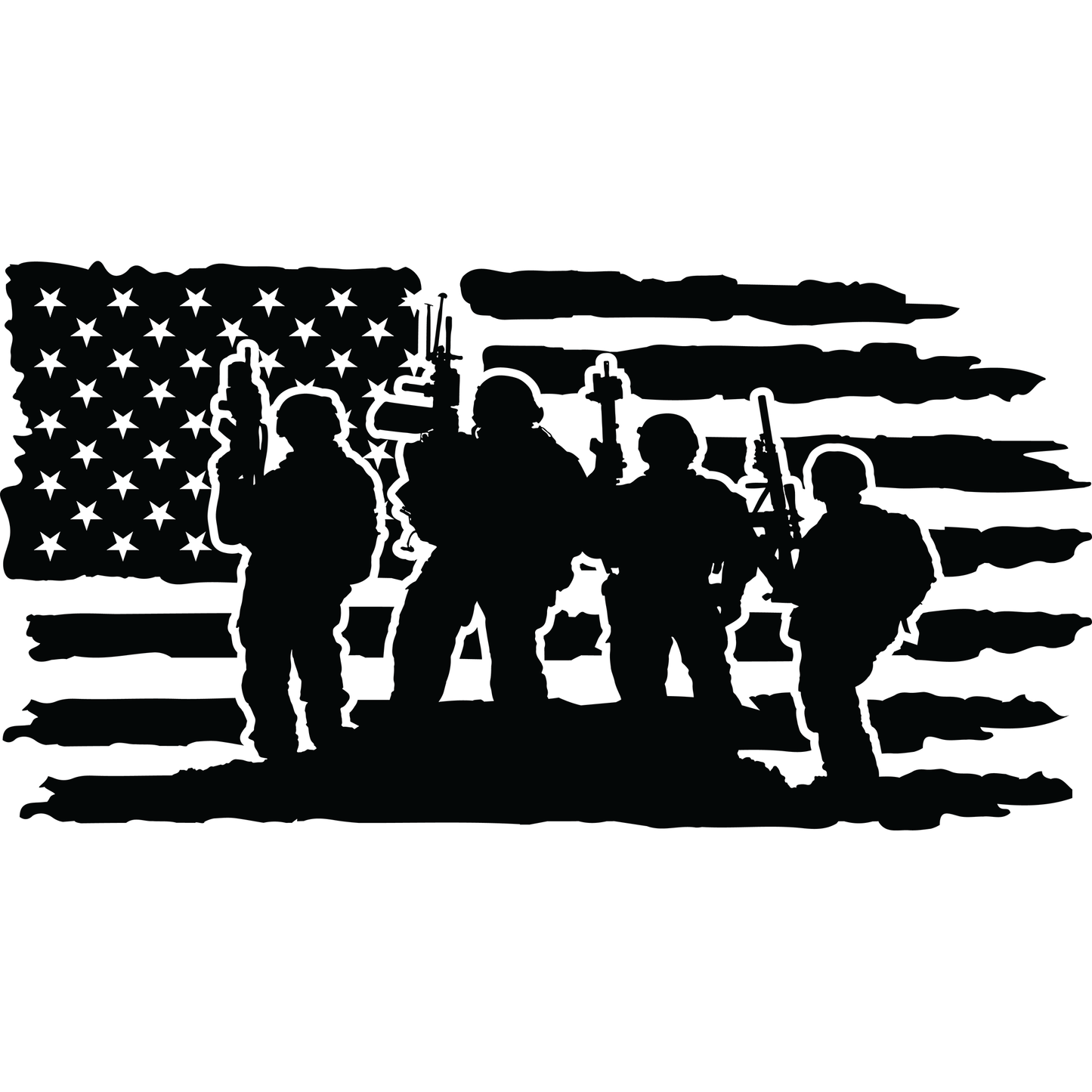 American Flag Military Men Vinyl Decal Sticker