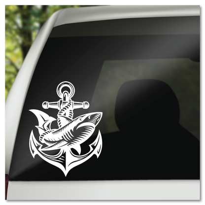 Anchor and Shark Vinyl Decal Sticker