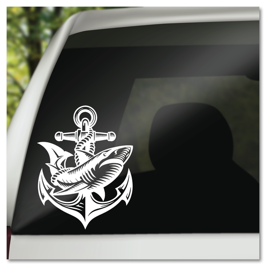 Anchor and Shark Vinyl Decal Sticker