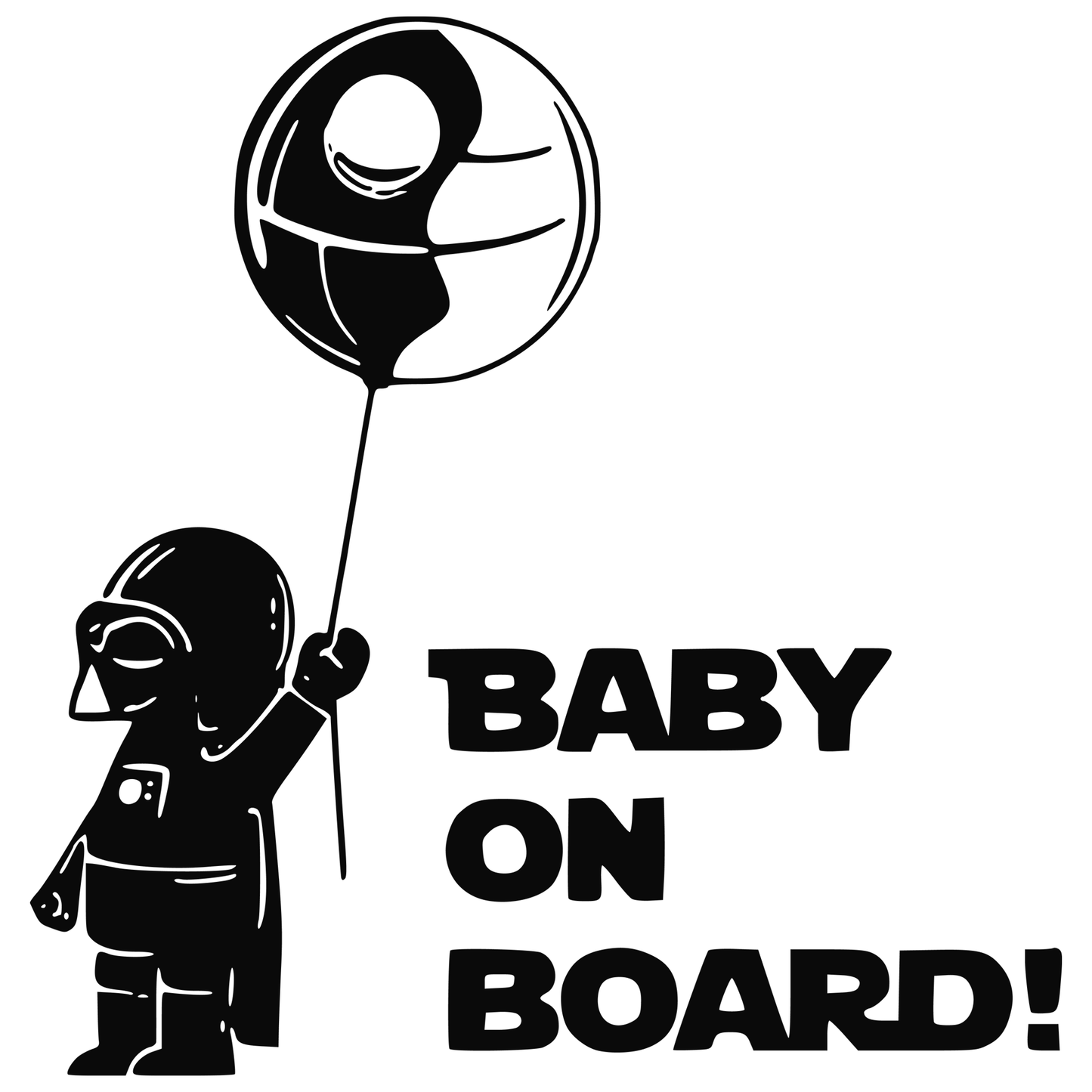 Darth Vader Baby on Board Death Star Balloon Vinyl Decal Sticker