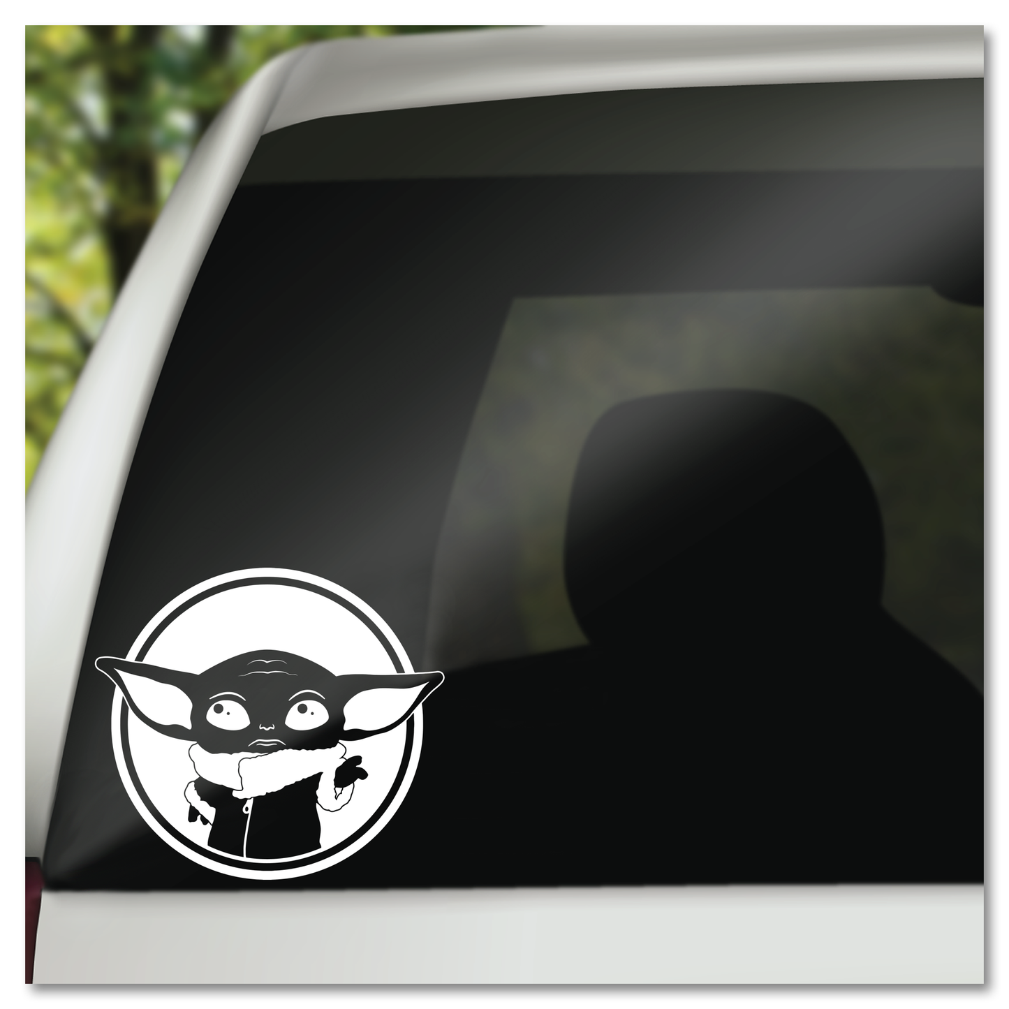 Grogu Baby Yoda in circle Star Wars Mandalorian Vinyl Decal Sticker