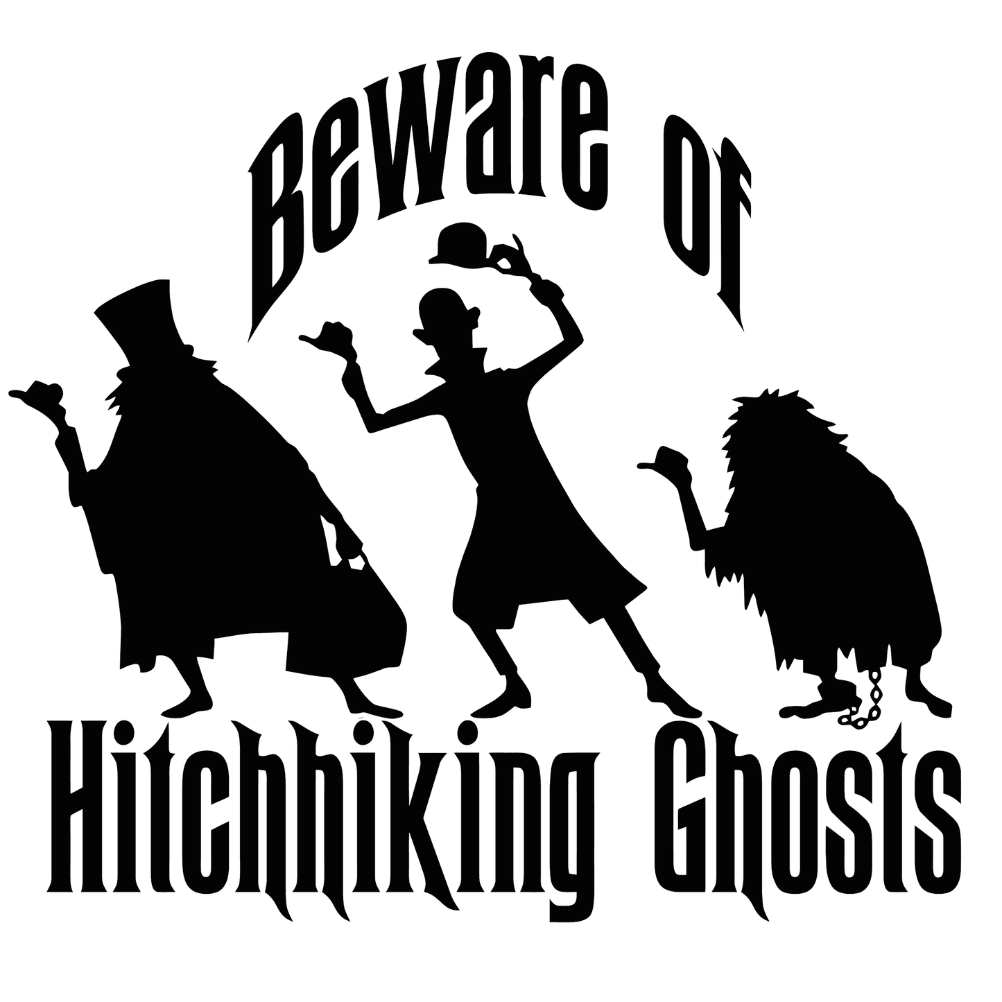 Disney Haunted Mansion Beware Of Hitchhiking Ghosts Vinyl Decal Sticker