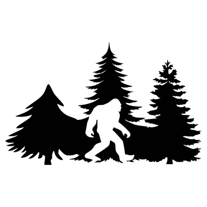 Bigfoot in the Forest Vinyl Decal Sticker
