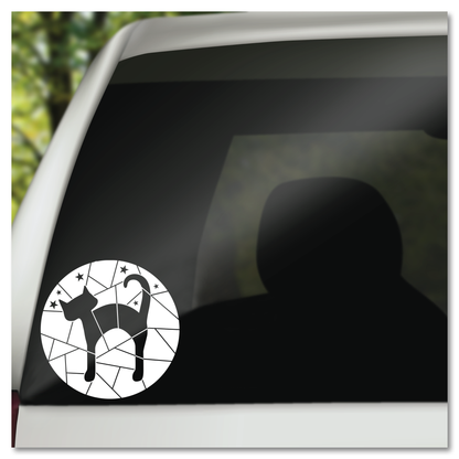 Gebrandskilderde Halloween Kat Vinyl Decal Plakker