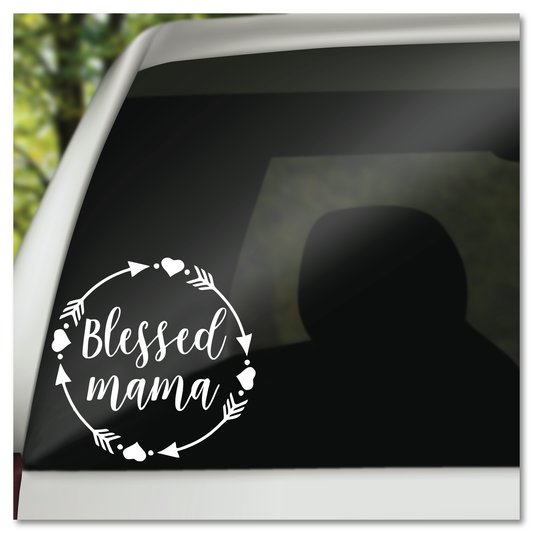 Blessed Mama Hearts Arrows Vinyl Decal Sticker