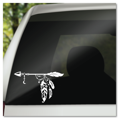 Boho Arrow with Feathers Vinyl Decal Sticker