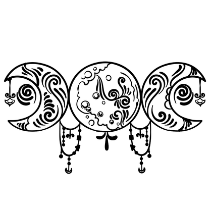 Boho Wiccan Triple Moon Vinyl Decal Sticker