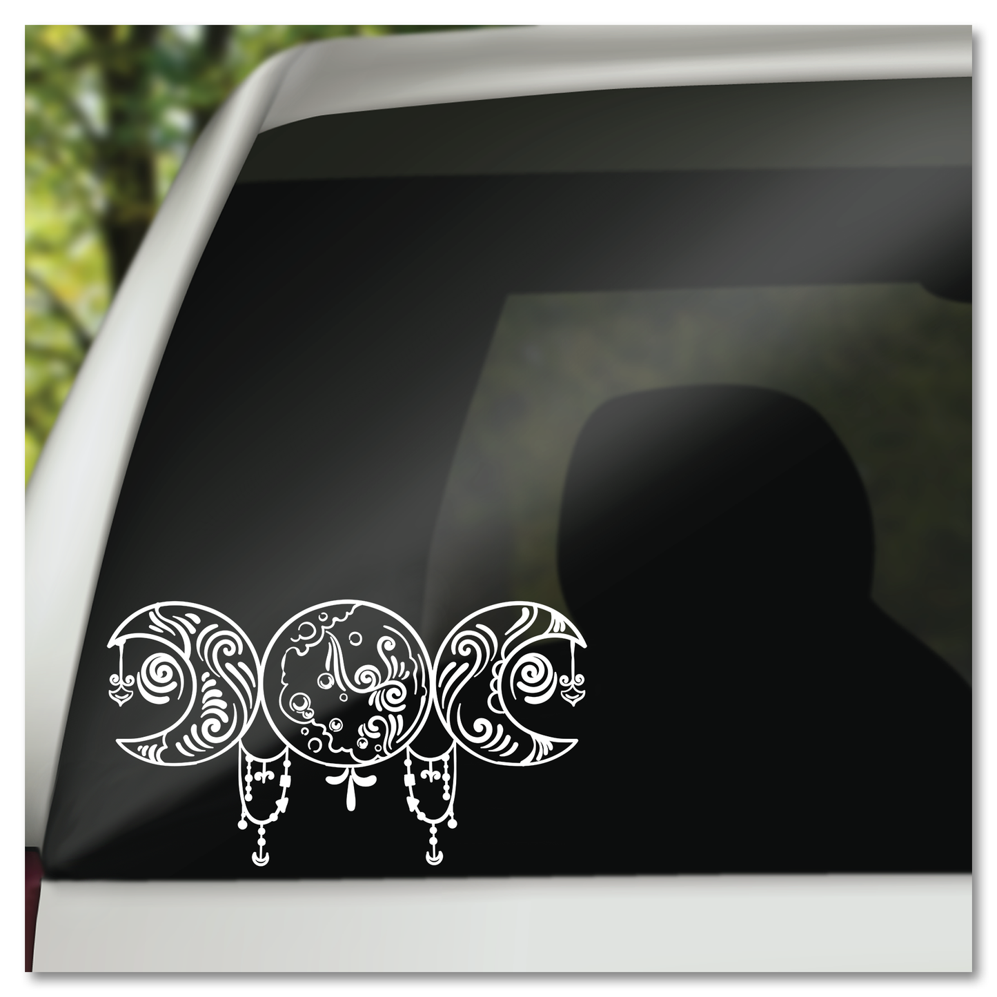 Boho Wiccan Triple Moon Vinyl Decal Sticker