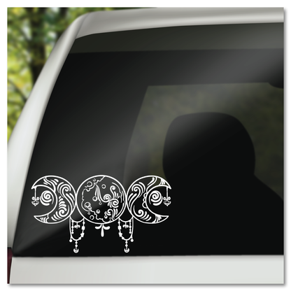 Boho Wiccan Triple Moon Vinyl Decal Sticker