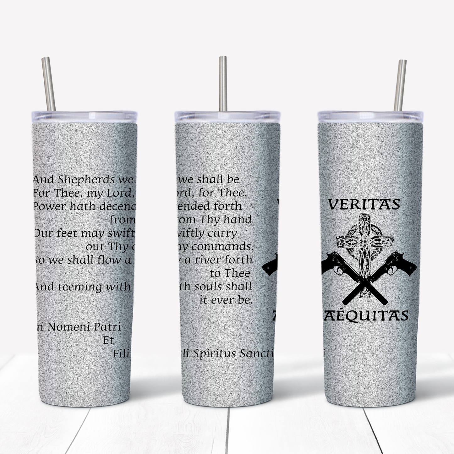 Boondock Saints Prayer Veritas Aequitas 20oz Sublimated Metal Tumbler