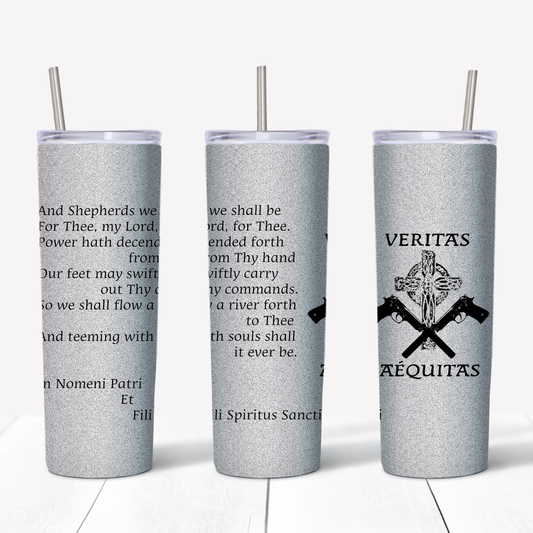 Boondock Saints Gebed Veritas Aequitas 20oz gesublimeerde metaal tuimelaar