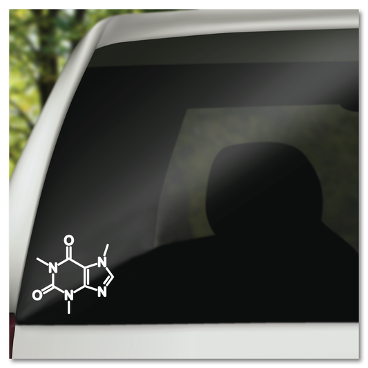 Molecular Caffeine Structure Vinyl Decal Sticker