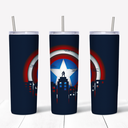 Captain America Minimal 20oz Sublimated Metal Tumbler