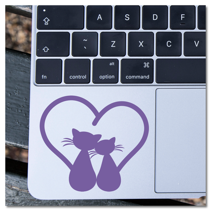 Cat Tails Heart Vinyl Decal Sticker