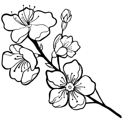 Cherry Blossoms Branch Vinyl Decal Sticker