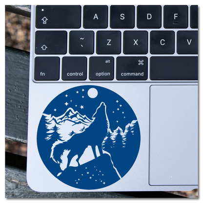 Wolf Howling At Moon Vinyl Decal Sticker