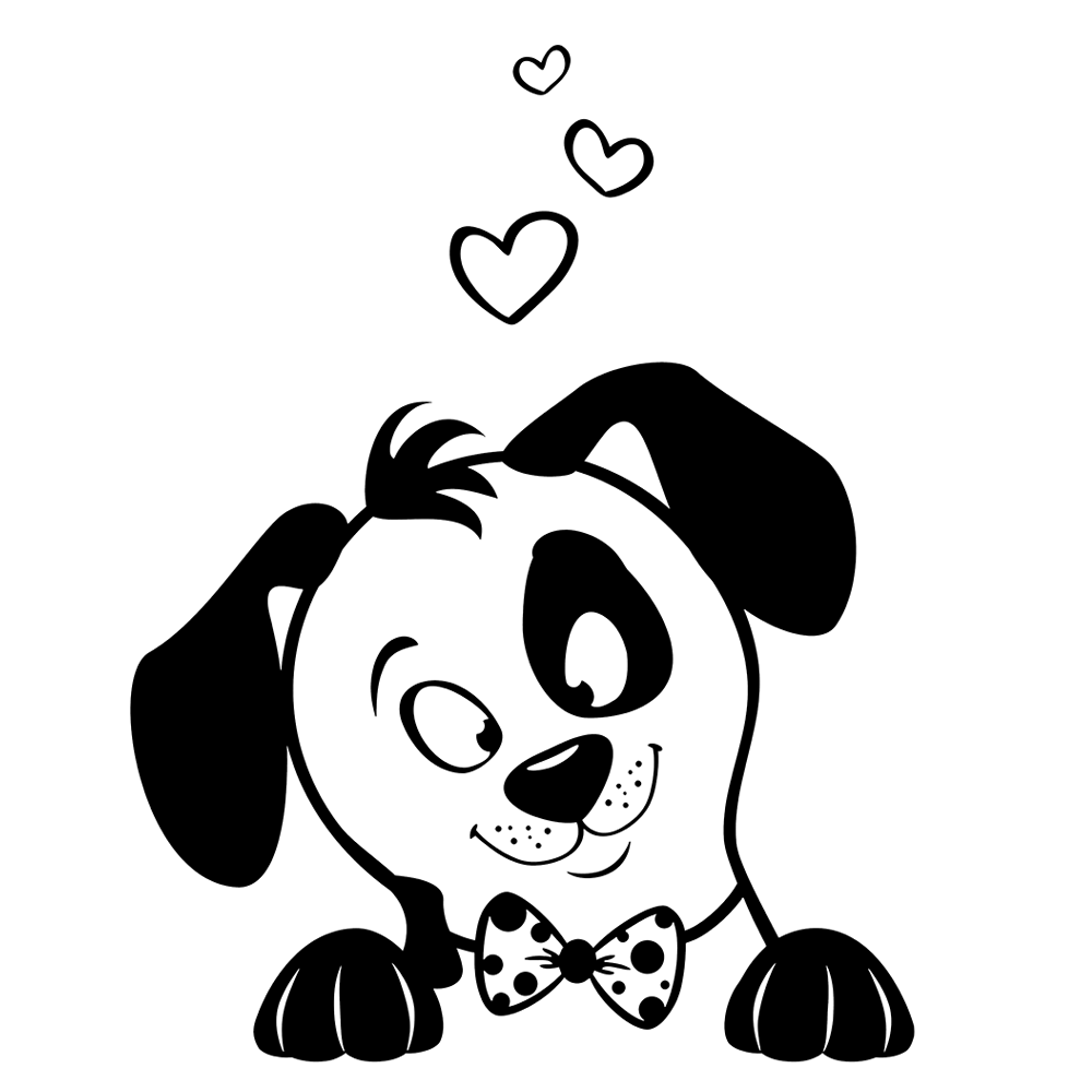 Cute Puppy in Bowtie Vinyl Decal Sticker