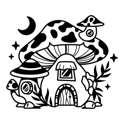 Fairy Mushroom House Vinyl Decal Sticker