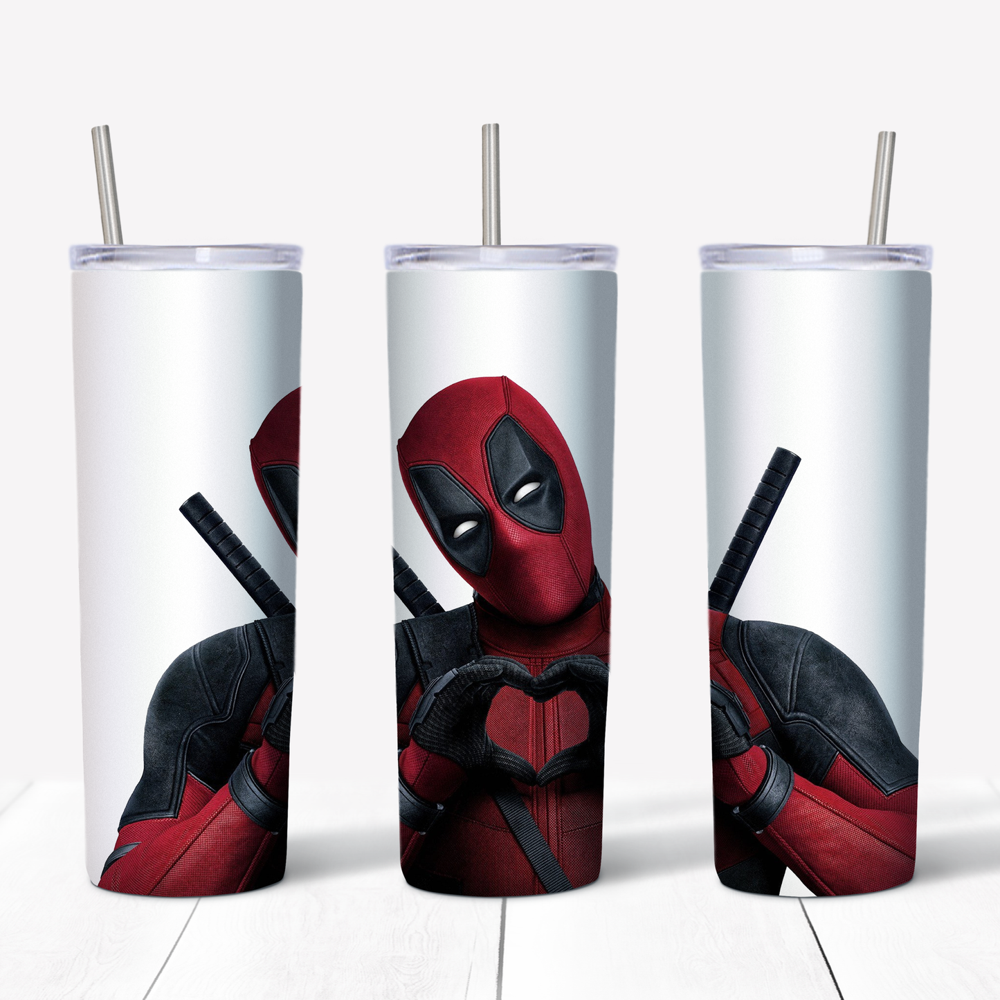 Deadpool Heart Hands 20oz Sublimated Metal Tumbler