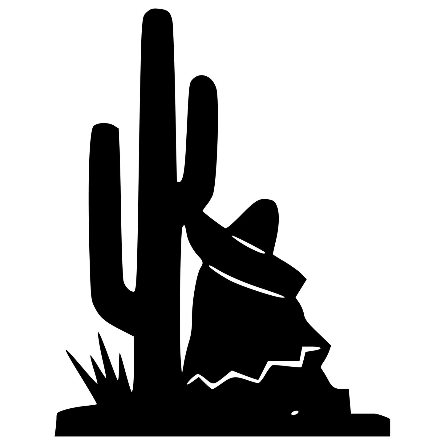 Sleeping Mexican Saguaro Cactus Vinyl Decal Sticker