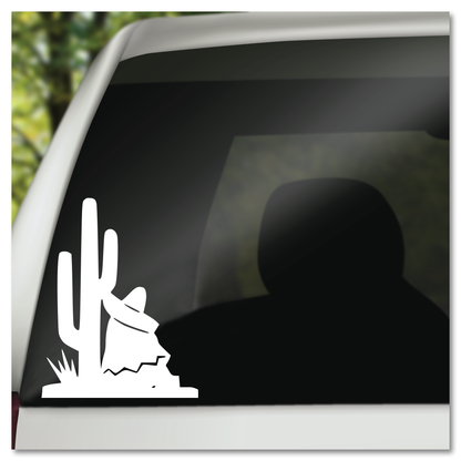 Sleeping Mexican Saguaro Cactus Vinyl Decal Sticker