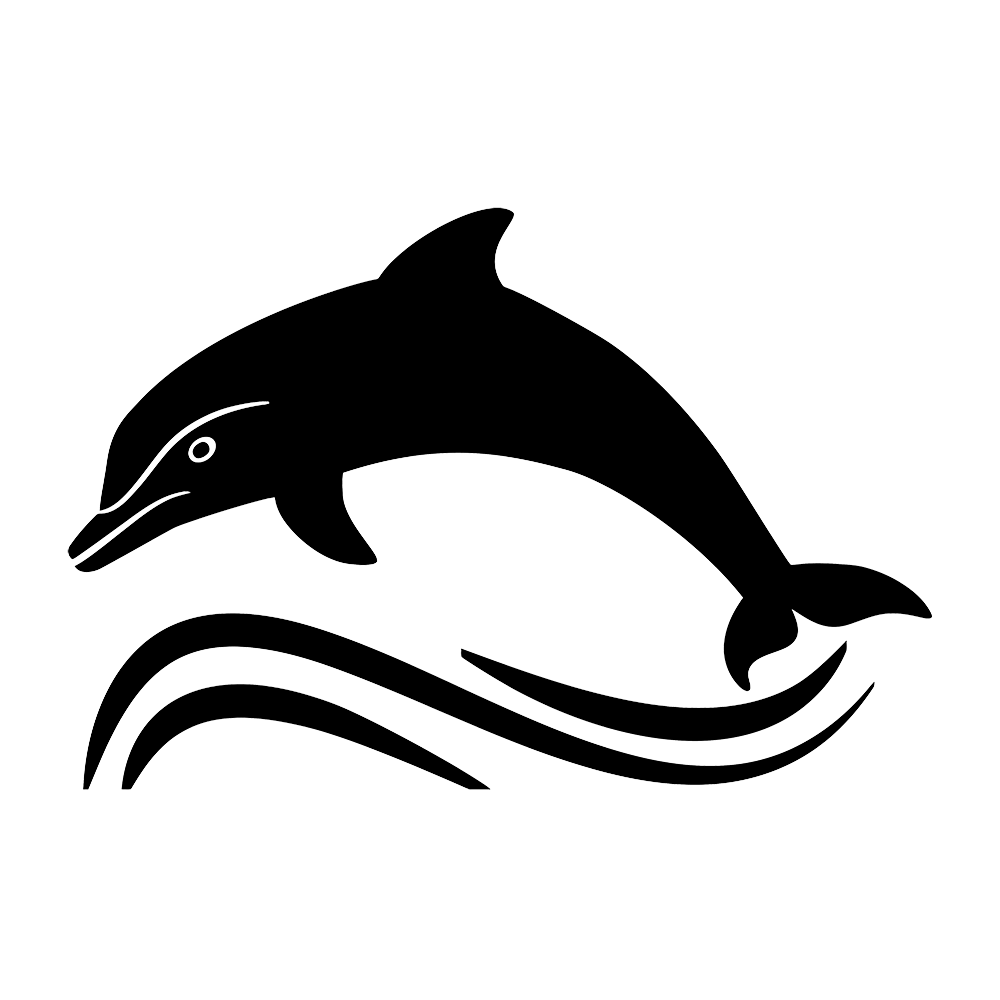 Dolphin over Waves Vinyl Decal Sticker