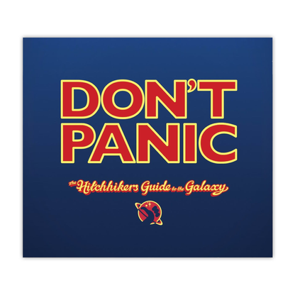 Don't Panic Hitchhikers Guide to the Galaxy 20oz Sublimated Metal Tumbler