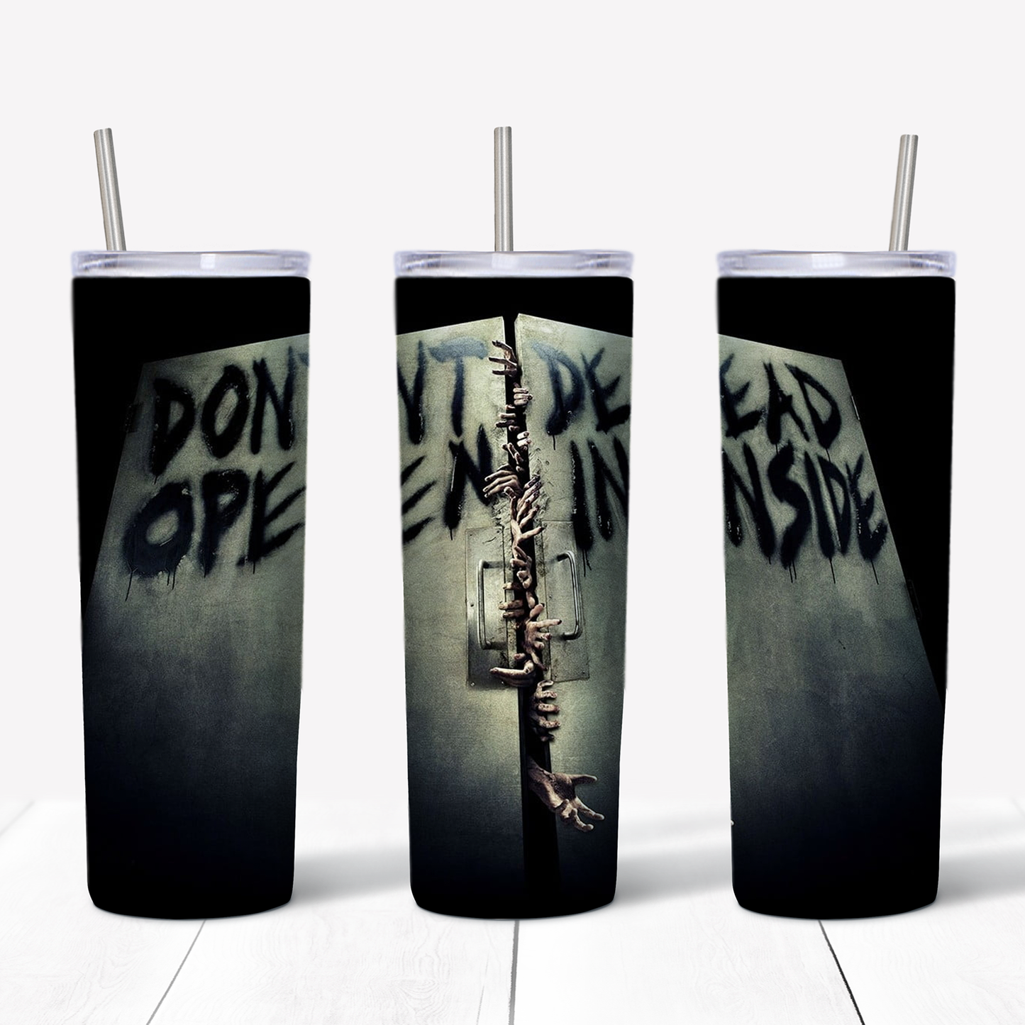 The Walking Dead Don't Open Dead Inside Doors 20oz Sublimated Metal Tumbler