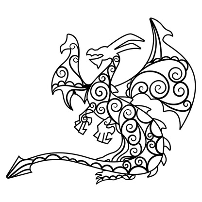 Paper Cut Dragon Vinyl Decal Sticker