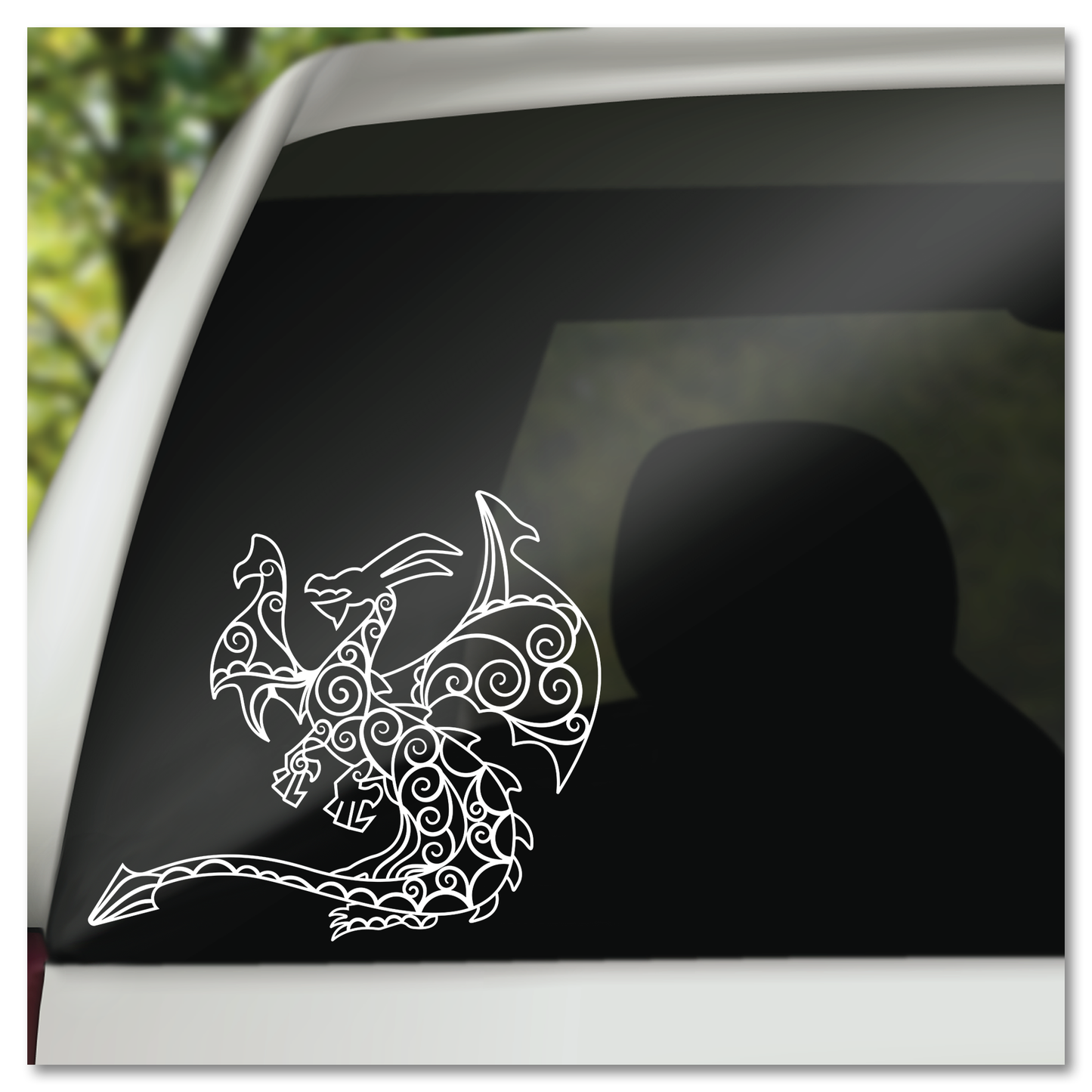 Paper Cut Dragon Vinyl Decal Sticker