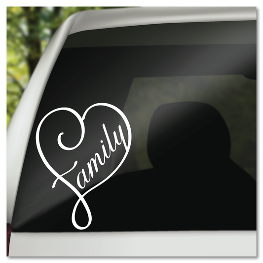 Family Heart Vinyl Decal Sticker