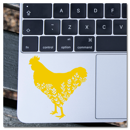 Floral Chicken Vinyl Decal Sticker