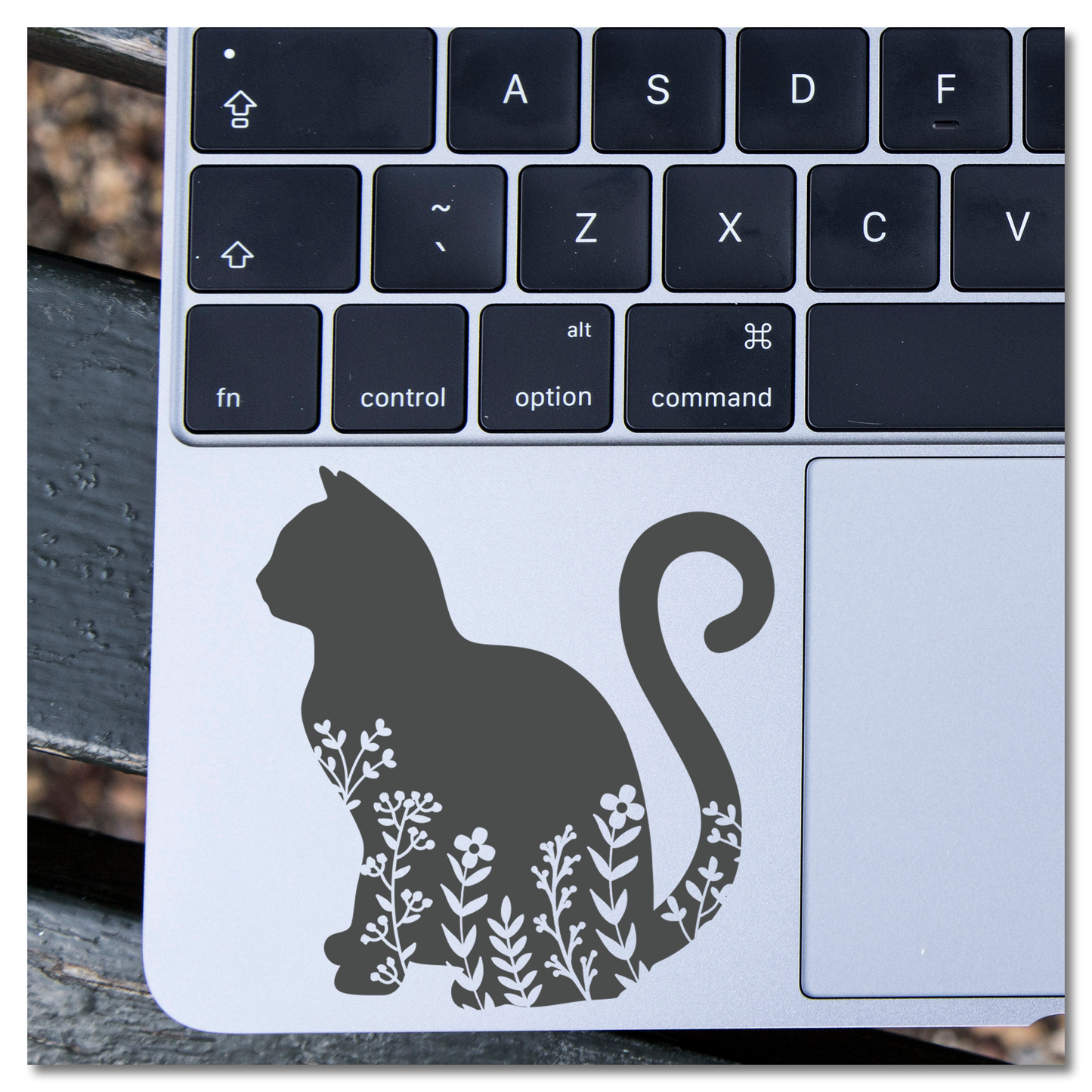 Floral Kitty Vinyl Decal Sticker