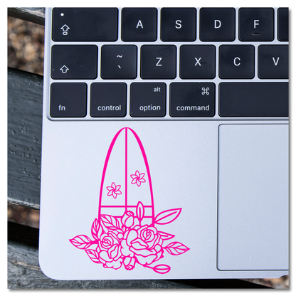 Surfboard Flowers Vinyl Decal Sticker