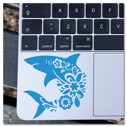 Floral Great White Shark Vinyl Decal Sticker