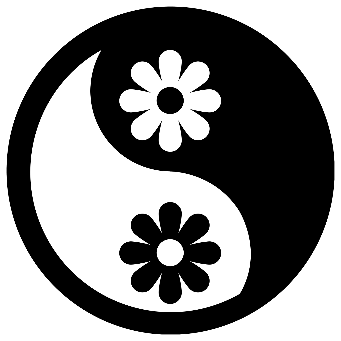 Flower Yin Yang Vinyl Decal Sticker