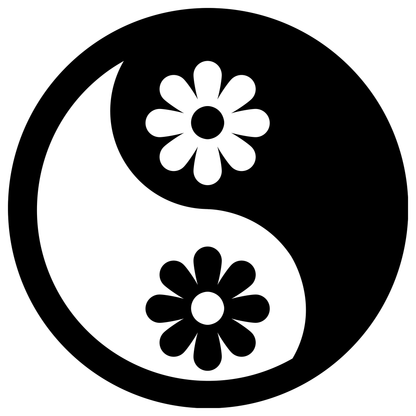 Flower Yin Yang Vinyl Decal Sticker