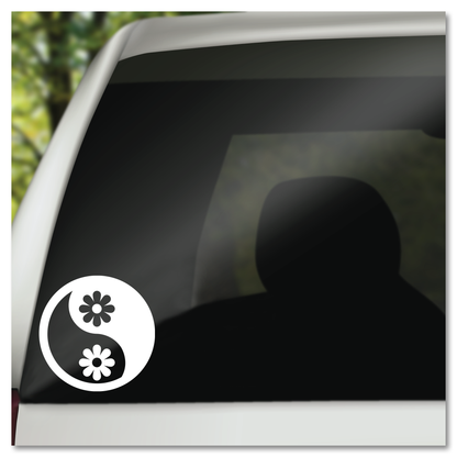 Flower Yin Yang Vinyl Decal Sticker