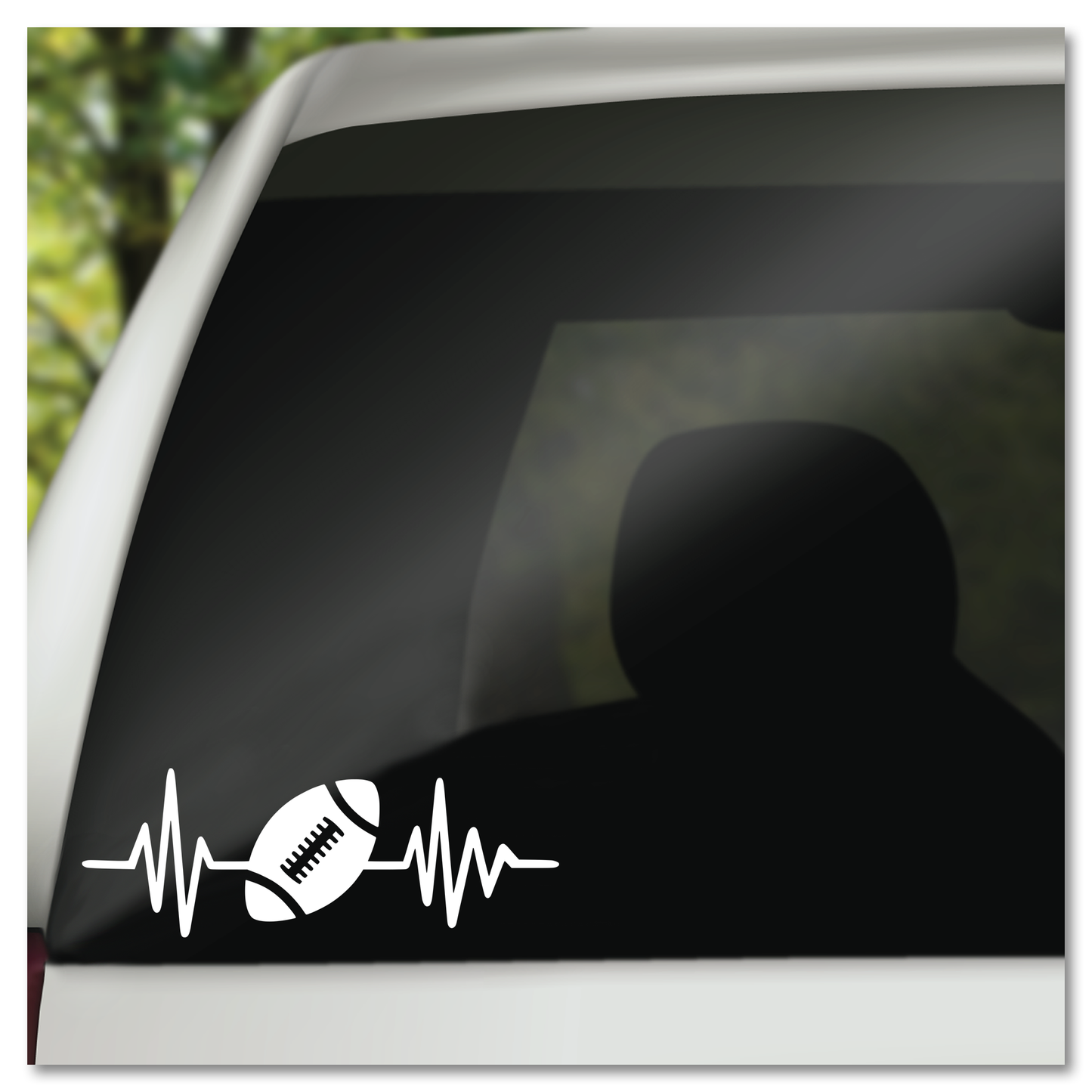 Football Heartbeat Vinyl Decal Sticker