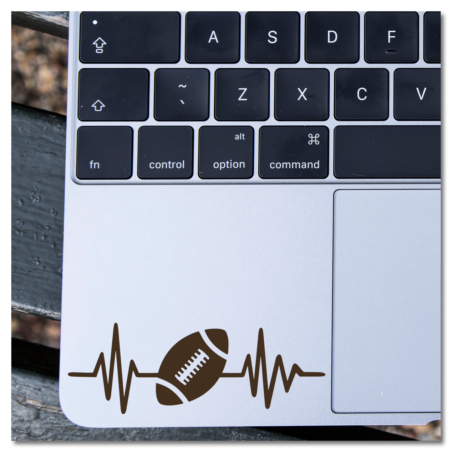 Football Heartbeat Vinyl Decal Sticker