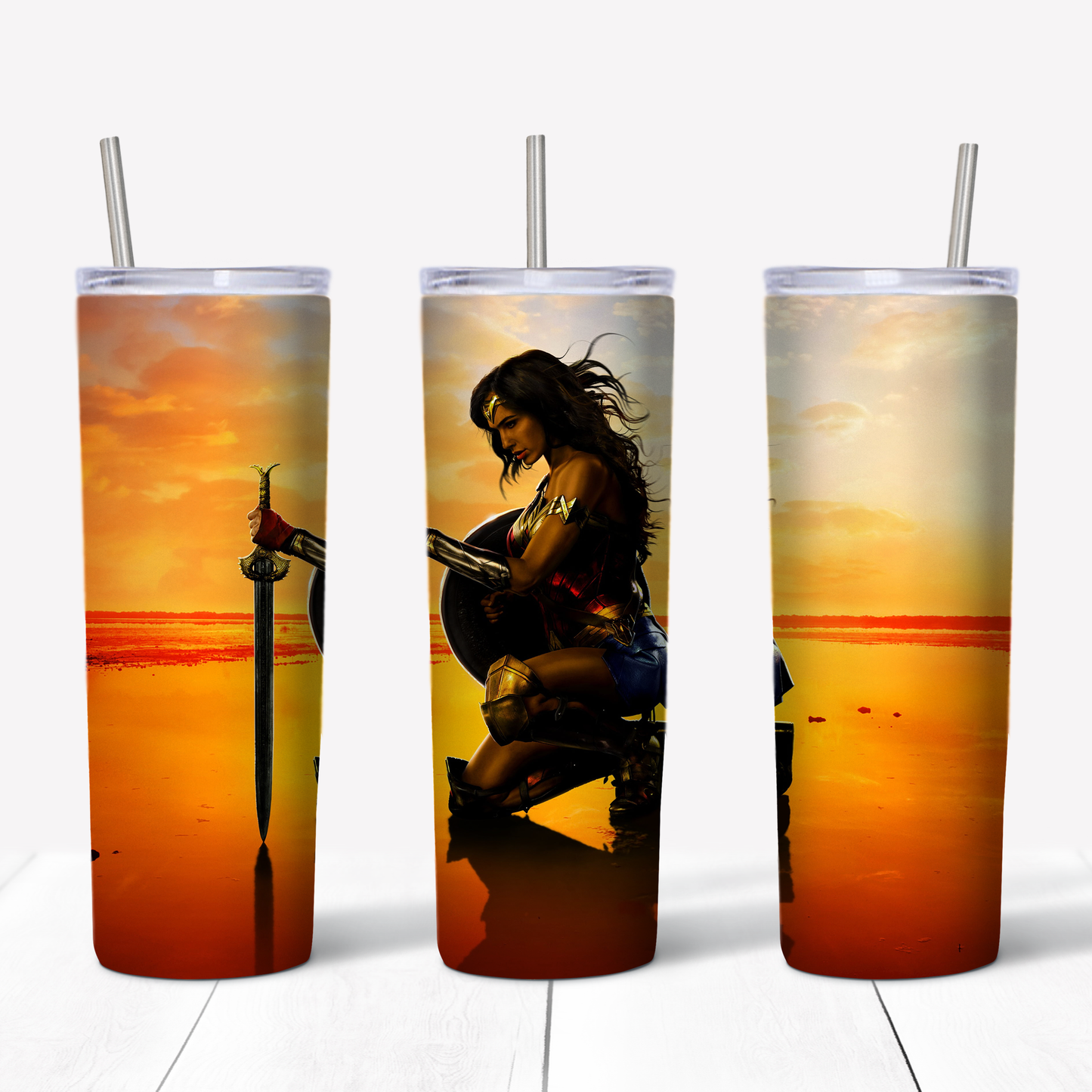 Wonder Woman Gal Gadot 20oz Sublimated Metal Tumbler