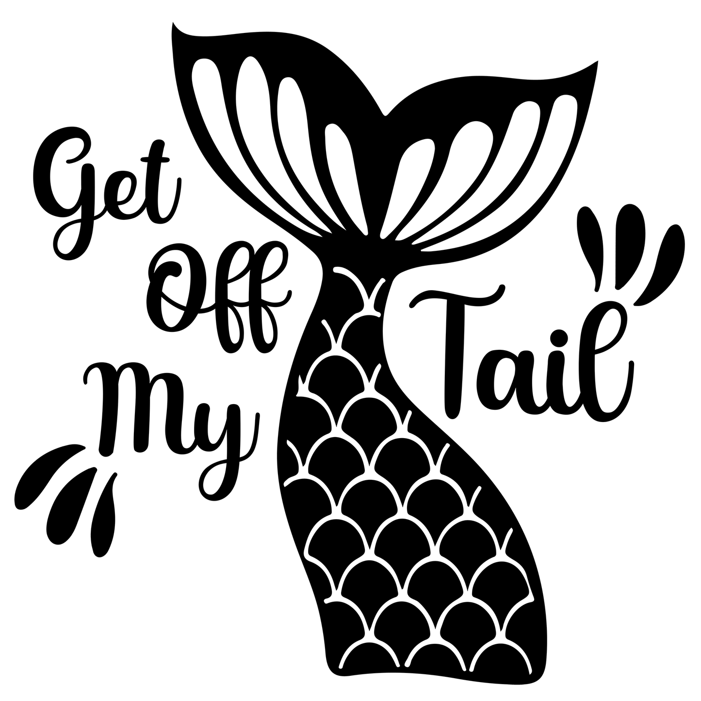 Get Off My Tail Mermaid Vinyl Decal Sticker