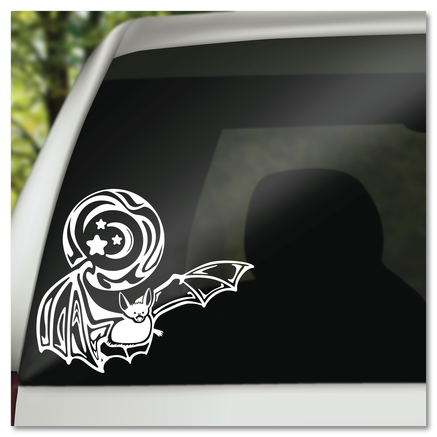 Gothic Bat Moon Vinyl Decal Sticker