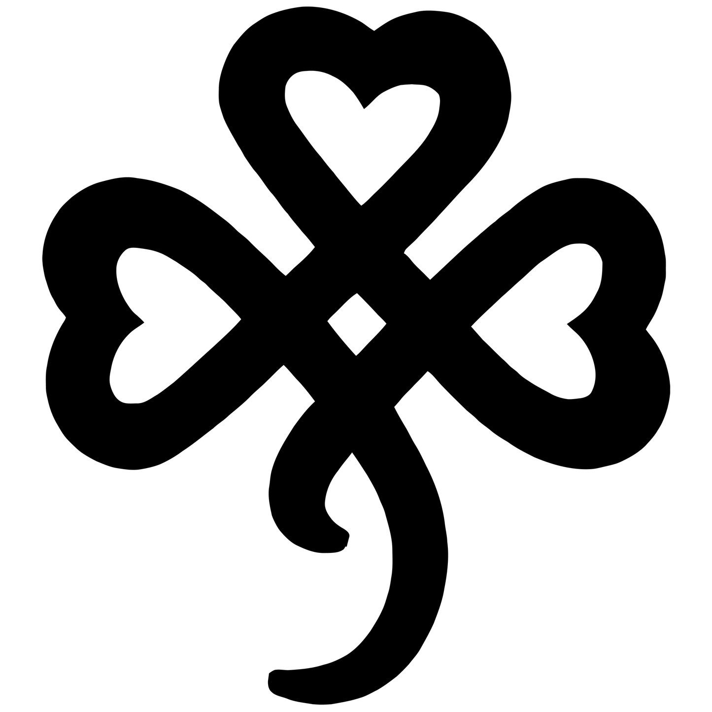 Keltiese Knoop Shamrock Hearts Vinyl Decal Sticker