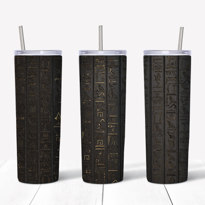 Egyptian Hieroglyphs 20oz Sublimated Metal Tumbler